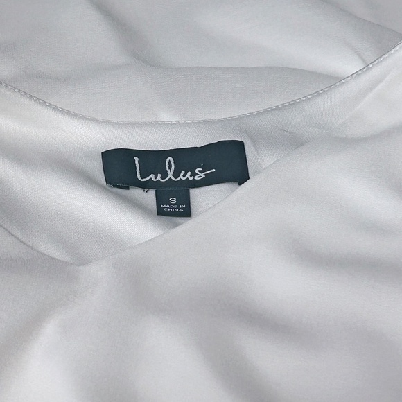 Lulu's Chiffon Cold Shoulder Shift Dress Tunic Wedding open sleeve Flowy Angelic - Picture 8 of 16